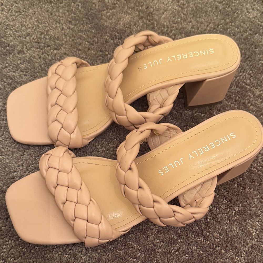 Sincerely Jules Braided Nude Heels